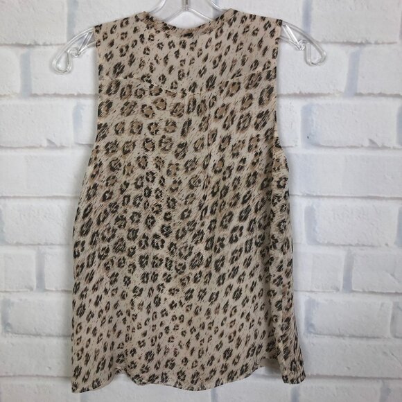 Joie Corie 100% Silk Blouse Size XXS Leopard Print - Picture 3 of 5